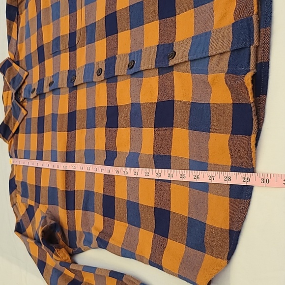 UNIQLO Orange, Royal Blue, Navy Plaid Flannel Shirt Size XL - Picture 6 of 6